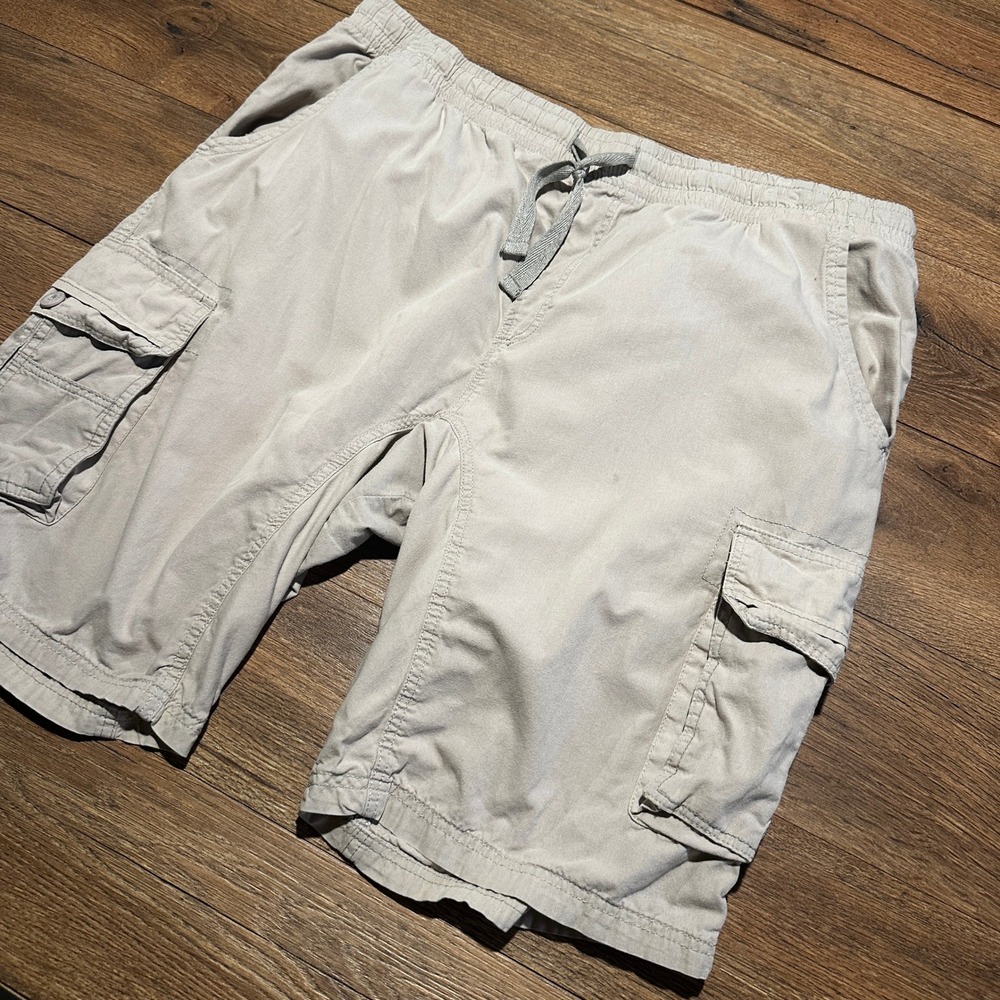 Southpole Tan Khaki Elastic Waist Cargo Shorts Men 4XB